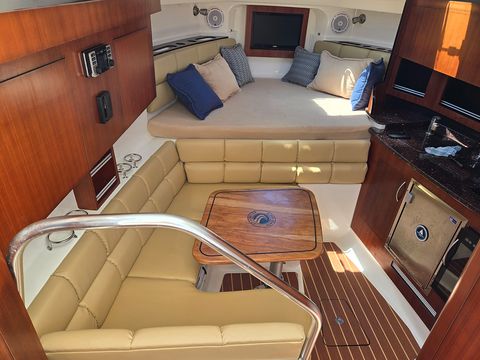 Cabin dinette with new interior upholstery