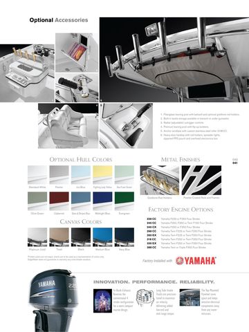 Options, finishes and upholstery samples of the model